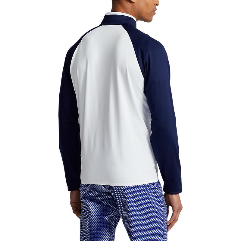 RLX Ralph Lauren Stretch Jersey Half-Zip Pullover - Pure White/French Navy