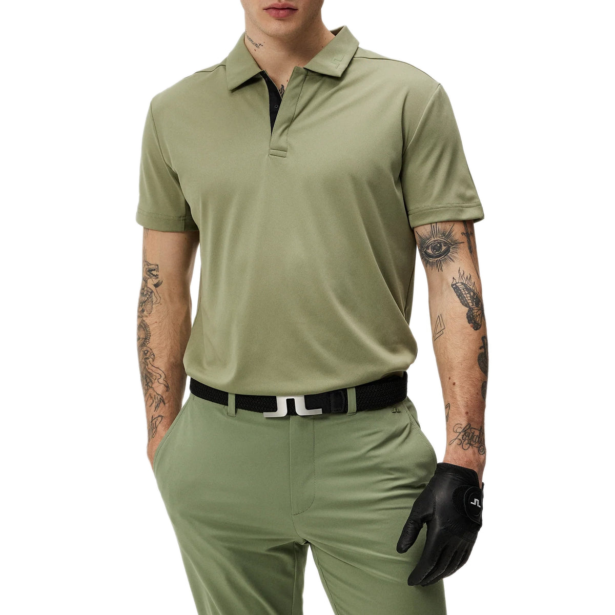 J.Lindeberg Dario Regular Fit Golf Shirt - Oil Green