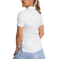 Cross Women's Heart Golf Polo Shirt - White