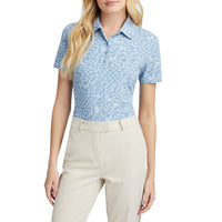 G/fore Women's Distorted Check Silky Tech Nylon Golf Polo - Fjord