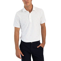 G/Fore Mini Stars Tech Pique Golf Shirt - Snow