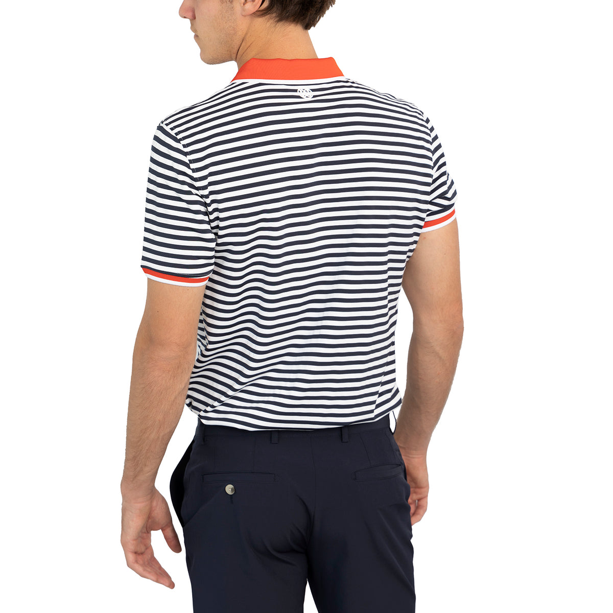 G/Fore Perforated Stripe Tech Golf Shirt - Snow