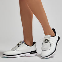 G/Fore Women's Heart Debossed Gallivan2R Kiltie Golf Shoes - Snow/Onyx