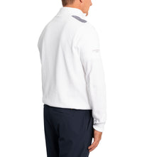 Glenmuir Lauder Quarter Zip Diamond Argyle Cotton Golf Pullover - White/ Navy