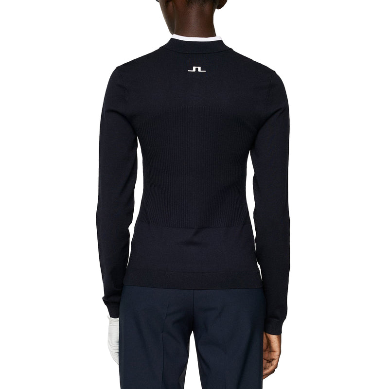 J.Lindeberg Women's Anna Sticked Zip Golf tröja - JL Navy