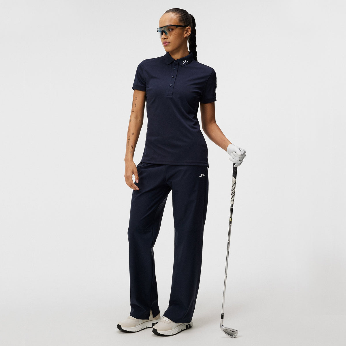 J.Lindeberg Women's Tour Tech Golf Polo Shirt - JL Navy