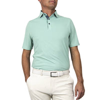 KJUS Savin Structure Golf Polo Shirt - Mineral/Steel Blue