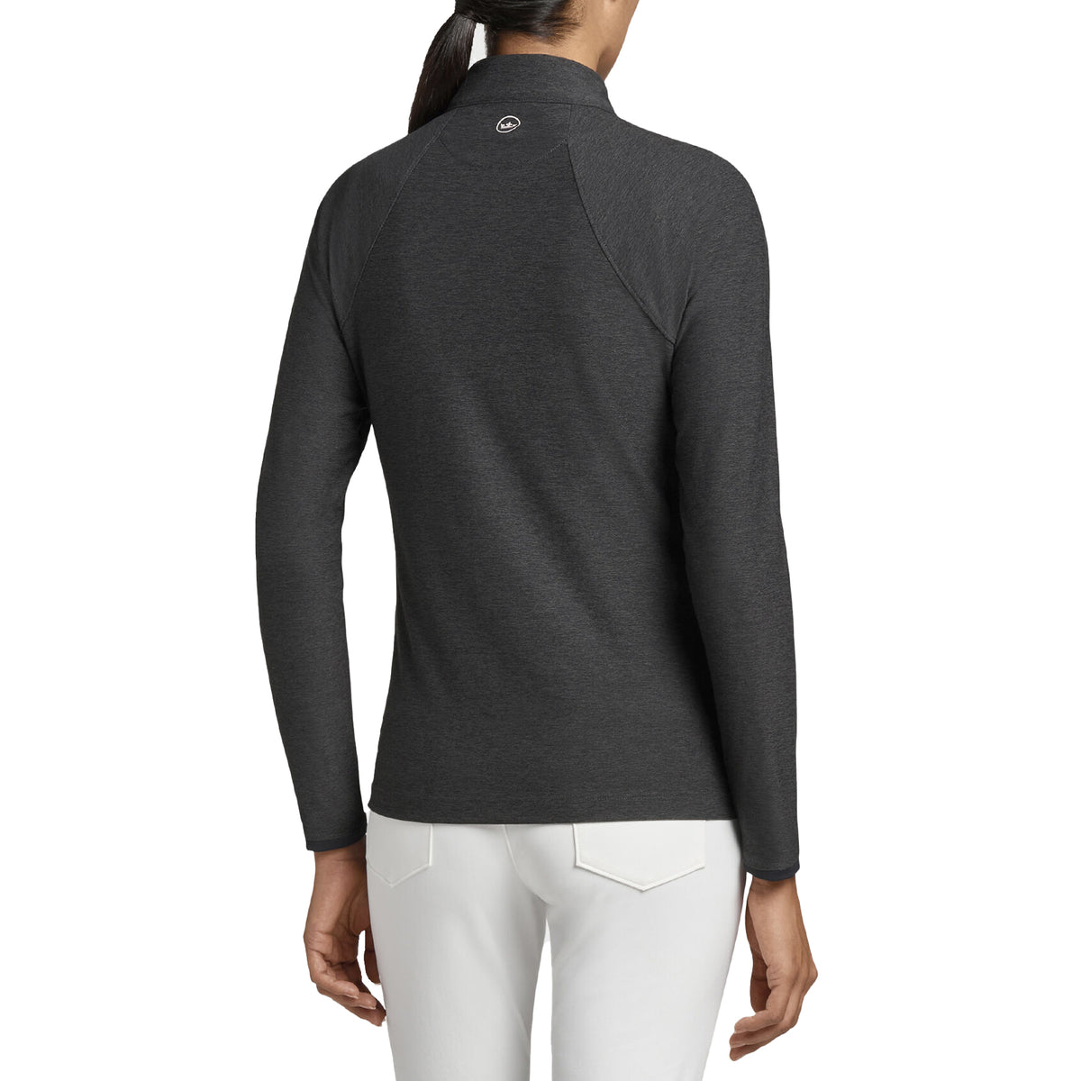 Peter Millar Women's Melange Raglan Sleeve 1/4 Zip Midlayer - Black