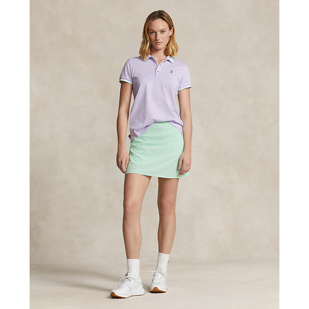 RLX Ralph Lauren Women's Tour Pique Golf Shirt - Flower Purple/Athens Green/White