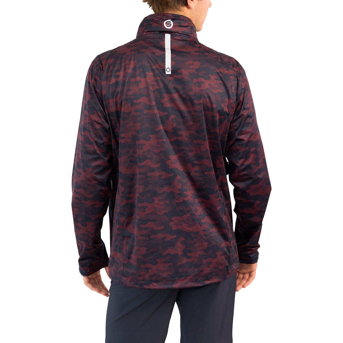 Sunderland Whisperdry Pro-Lite Lightweight Waterproof Golf Jacket - Mulberry Camo/ Navy