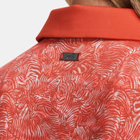 Under Armour Women's Playoff Printed Golf Polo Shirt - Venom Red/Beta/Metallic Silver