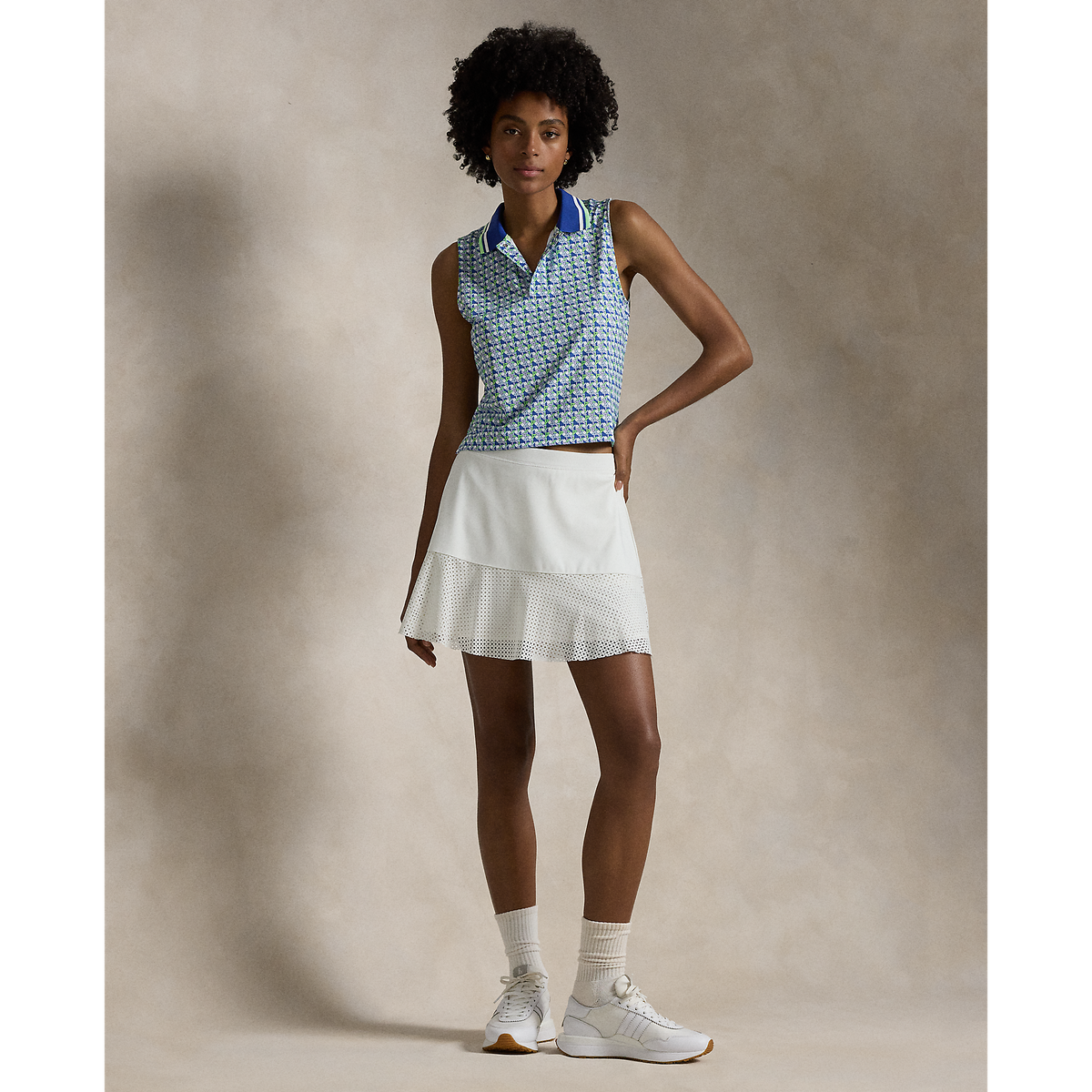 RLX Ralph Lauren Women's Stretch Jersey Cropped Golf Shirt - Spring Wicker