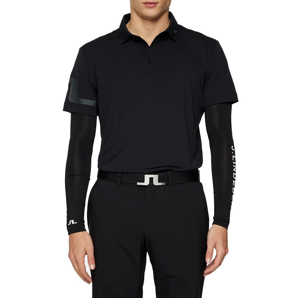 J.Lindeberg Heath Regular Fit Golf Polo Shirt - Black