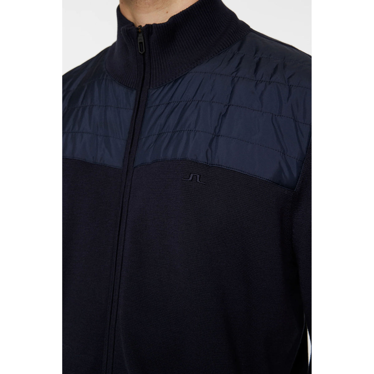 J.Lindeberg Bridge Knitted Hybrid Golf Sweater - JL Navy