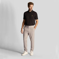 Lyle & Scott Monogram Jacquard Golf Polo Shirt - Jet Black