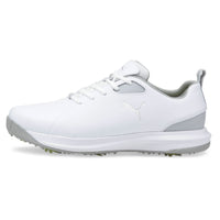 Puma Grip Fusion Flex Wide Golf Shoes - White/ Silver/ High Rise