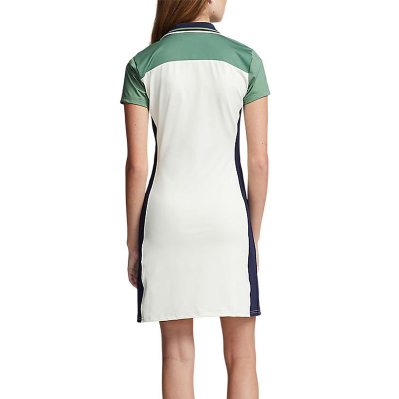 RLX Ralph Lauren Women's Colour Blocked Stretch Polo Golf Dress - Chic Cream/Fatigue Multi