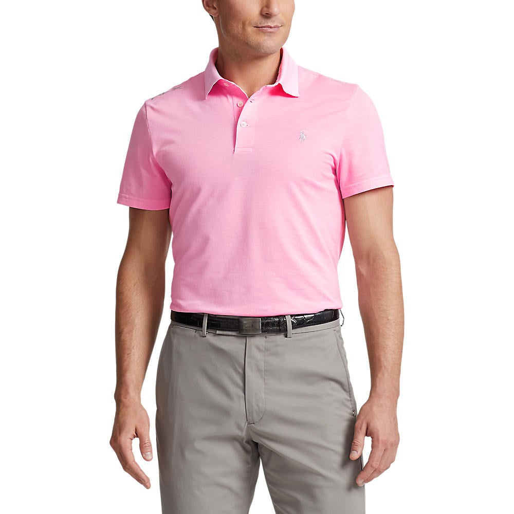 RLX Polo Performance Ralph Lauren Tour Pique Golf Shirt - Pink Flamingo