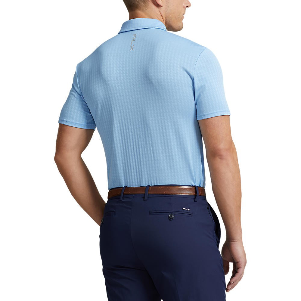 RLX Ralph Lauren Jacquard Performance Shirt - Blue Lagoon Classic Houndstooth