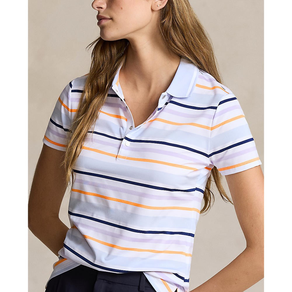 RLX Ralph Lauren Women's Printed Airflow Polo Golf Polo Shirt - Oxford Blue Multi