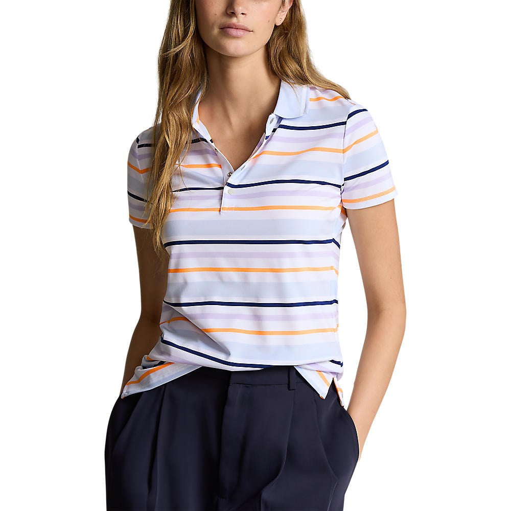 RLX Ralph Lauren Women's Printed Airflow Polo Golf Polo Shirt - Oxford Blue Multi