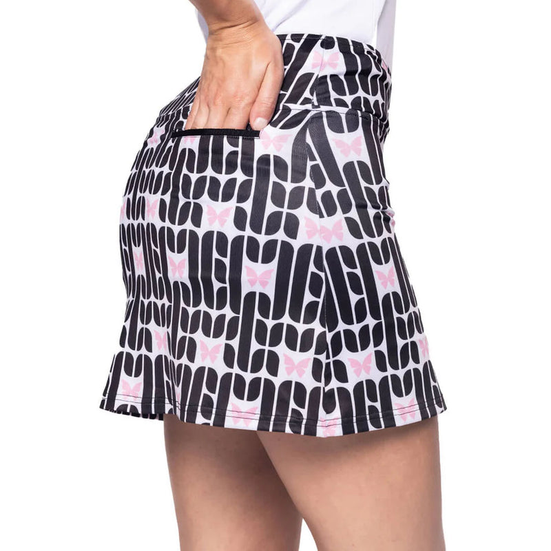 Golftini Women's Sisterhood 17.5 "Golf Skort - Black Print