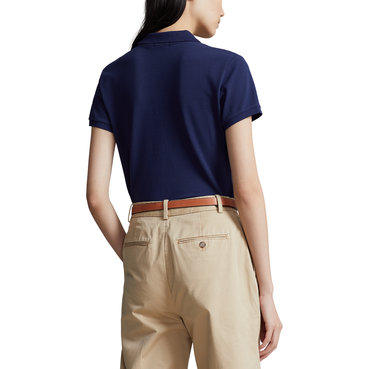 Polo Performance Ralph Lauren Women's Cotton skräddarsydd Fit Polo Shirt - Fransk marin