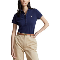 Polo Performance Ralph Lauren Women's Cotton skräddarsydd Fit Polo Shirt - Fransk marin