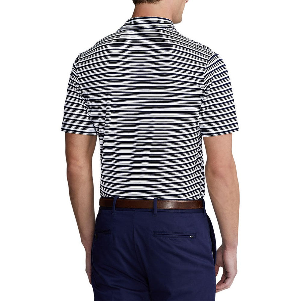 Polo Golf Ralph Lauren Tour Pique Stripe Polo Shirt - French Navy/White