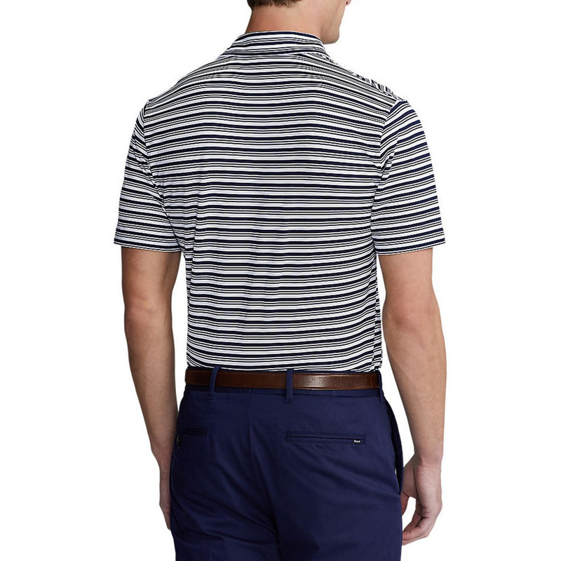 Polo Golf Ralph Lauren Tour Pique Stripe Polo Shirt - French Navy/White