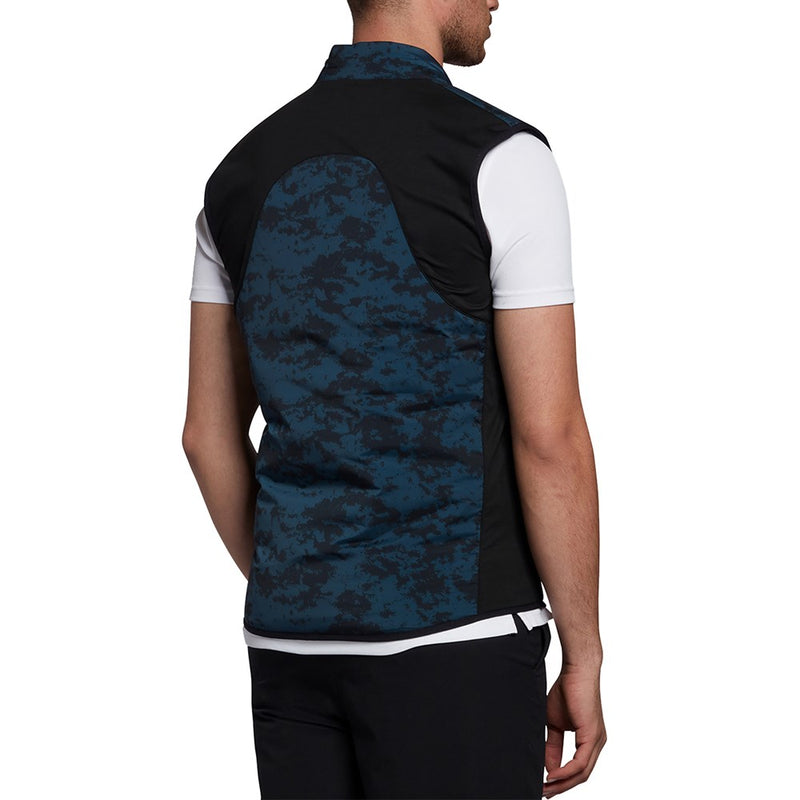 Lyle & Scott Tonal Eagle Seafoam Gilet - Dark Navy/ Light Navy