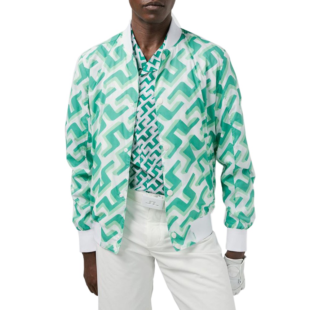 J.Lindeberg Lux Water Repellent Printed Bomber - Green 3D Bridge  Monogram