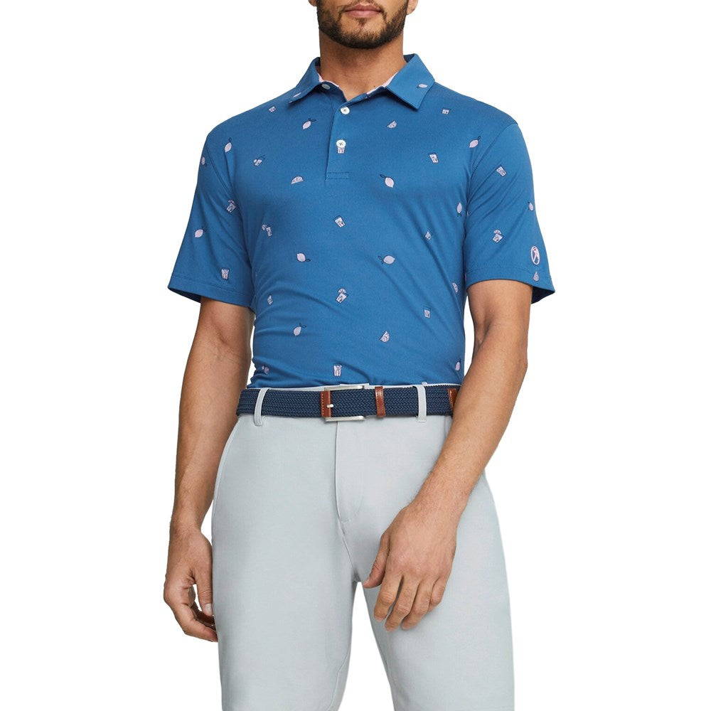 Puma AP Cloudspun Citrus Golf Polo Shirt - Lake Blue/Pale Pink