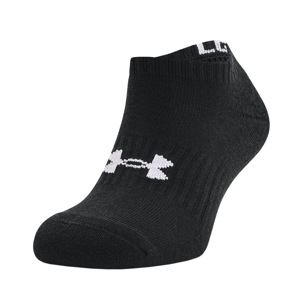 Under Armour Unisex Core No Show 3 -Pack Socks - Black