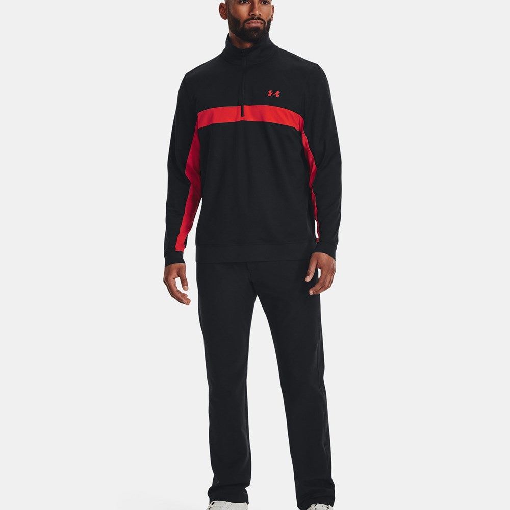 Under Armour Storm Half Zip Golf Mid-Layer - Black/Radio Red