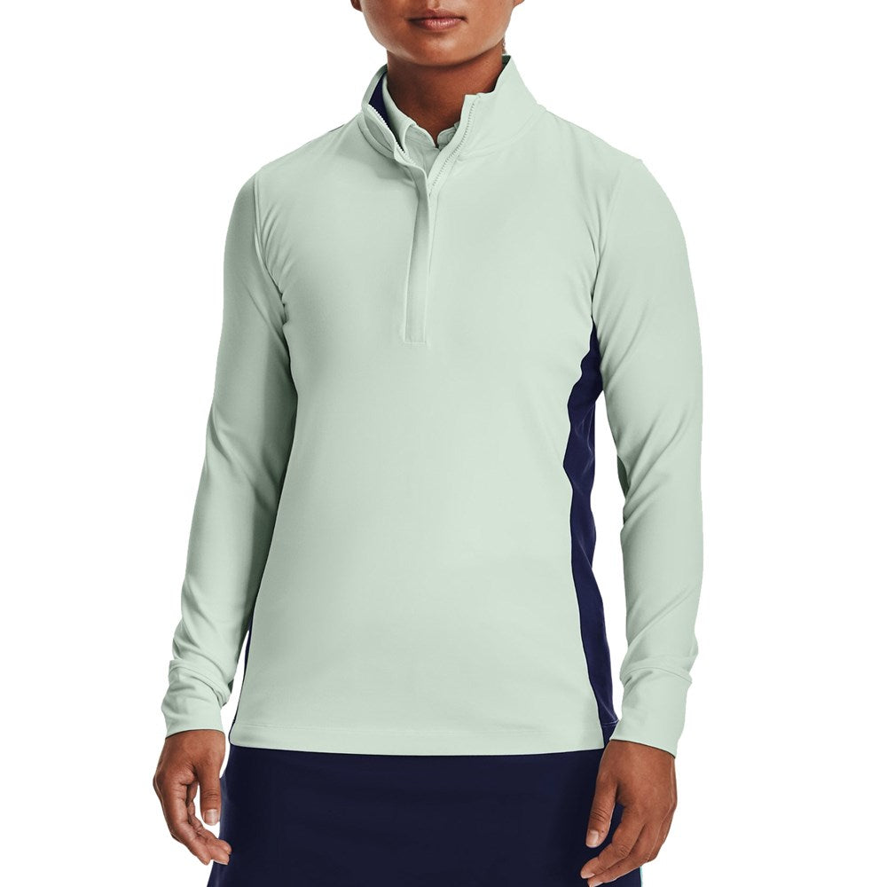 Under Armour Women's Storm Mid-Layer Golf 1/2 Zip - Sea Mist/Midnight Navy