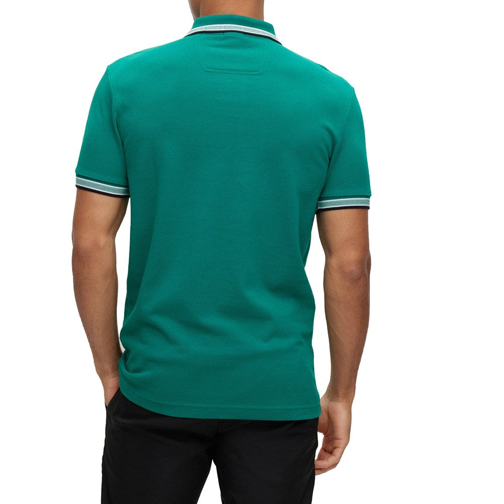 Boss Paddy Cotton Pique Polo - Dark Green