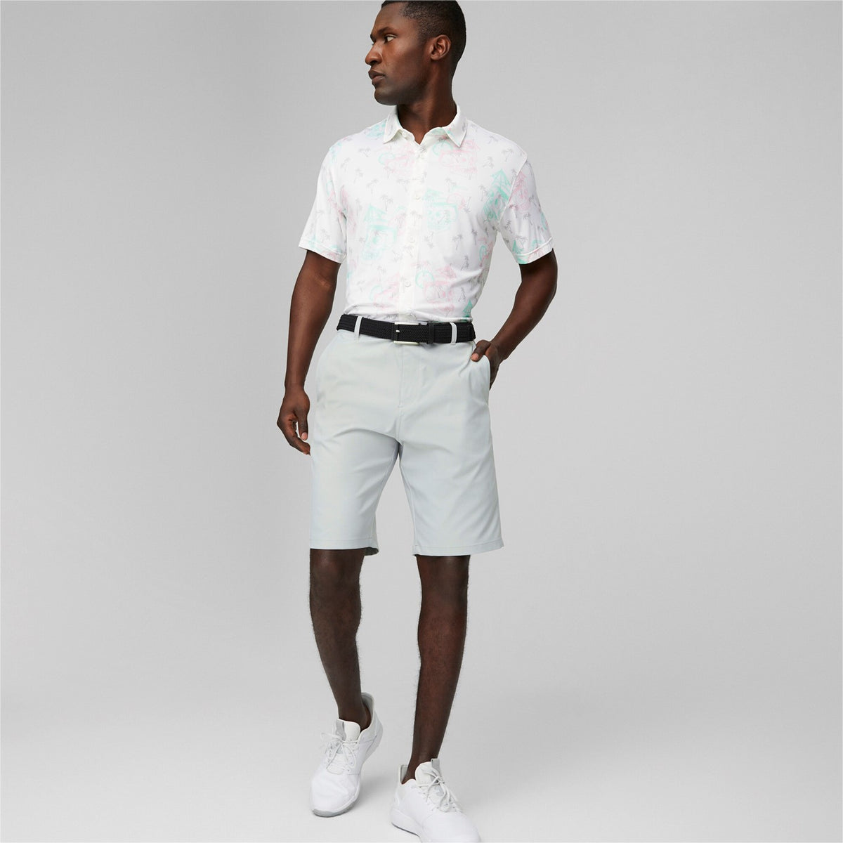 Puma Mattr Tropi-cool Golf Polo Shirt - Bright White/Minty Burst