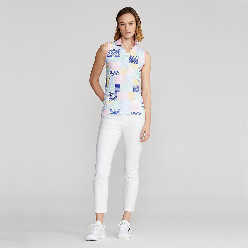 RLX Ralph Lauren Women's Printed Airflow Performance Sleeveless Golf Shirt - Stamped Geo Patchwork