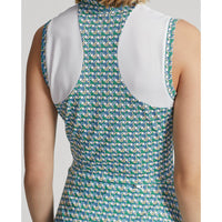 RLX Ralph Lauren Women's Sleeveless Zip Printed Airflow Golf Dress - Spring Wicker