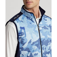 RLX Ralph Lauren Full Zip Hybrid Vest - French Navy/Mid Blue Camo